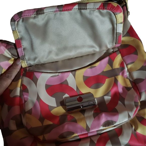 Coach Kristin Signature Multi-Color Nylon Hobo Shoulder Handbag - Picture 5 of 11